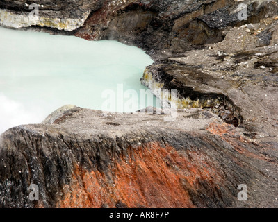 Costa Rica Poas Volcano National Park detail of hot lake in main crater Stock Photo