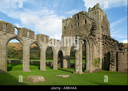 The ruins of Llanthony abbey Llanthony Wales UK Stock Photo