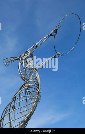 Thanksgiving beacon sits overlooking the River Lagan Belfast Stock Photo