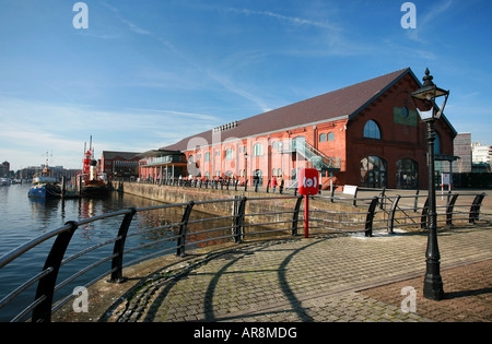 The National Waterfront Museum of Wales building viewed from across Swansea Marina harbour SA1 Swansea South Wales UK Stock Photo