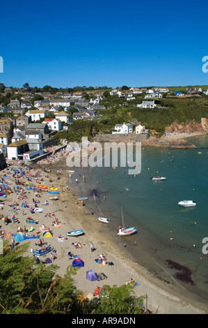 a view from high of the beach at gorran haven in cornwall,england Stock Photo