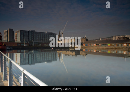 City Quay Reflection Dundee Stock Photo