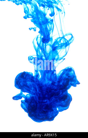 Abstract pattern of blue ink in water Stock Photo