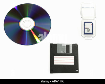 PC components: CD-ROM, floppy disk, memory Stock Photo