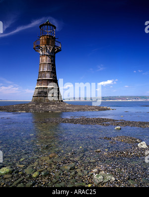 Derelict lighthouse, Whiteford point, Gower peninsula, Wales, United Kingdom Stock Photo