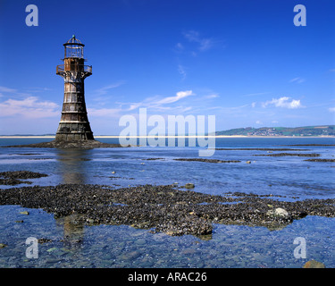 Derelict lighthouse, Whiteford point, Gower peninsula, Wales, United Kingdom Stock Photo