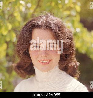 attractive young healthy woman outdoors Stock Photo