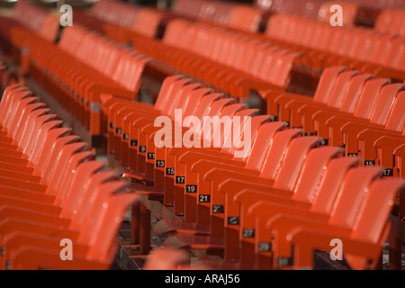 Rows of red seating in Arena Piazza Brà Verona Veneto Italy Stock Photo