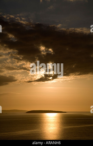 Puffin or Priestholm Island from Penmaenmawr North Wales UK Stock Photo