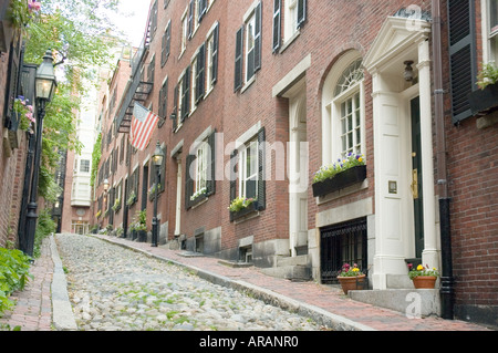 Acorn Street in Beacon Hill Boston Massachusetts USA Stock Photo