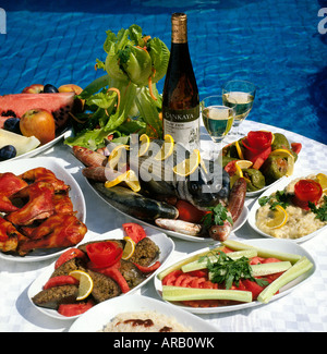 Delicious Food and Wine from Turkey Stock Photo