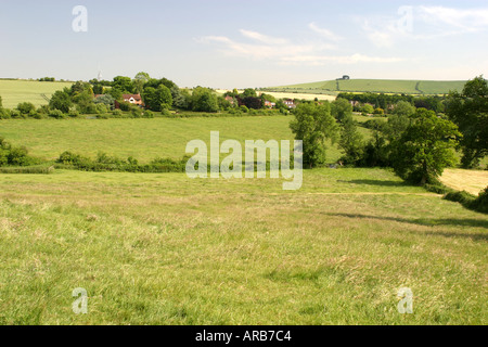 View from Wanborough towards Liddington Hill near Swindon Wiltshire Stock Photo