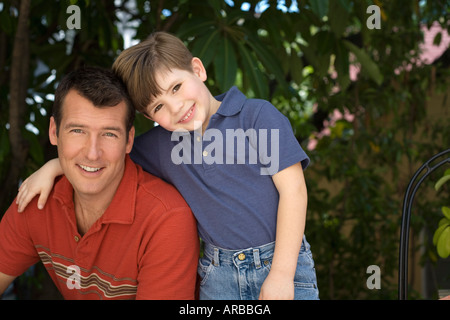 Portrait of Father and Son Stock Photo