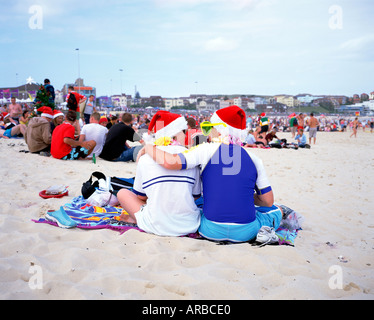 Bondi Beach Christmas Day Sydney New South Wales Australia Stock Photo