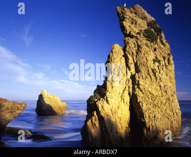 Rock Formations At El Matador State Beach Malibu Los Angeles County California USA Stock Photo