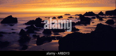 Low Tide Sunset El Matador State Beach Malibu Los Angeles County California USA Stock Photo