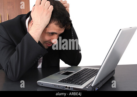 Closeup image of an angry business man Stock Photo