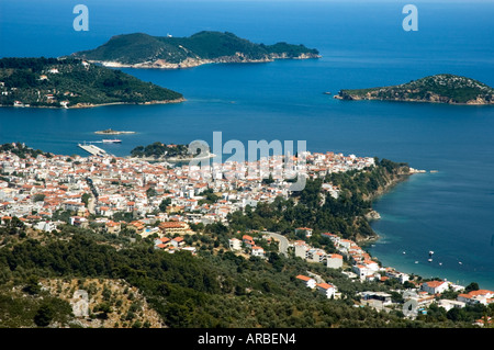 Skiathos Town on the Island of Skiathos Greece Stock Photo