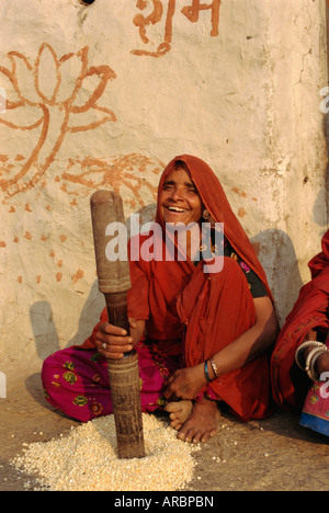 Village life, near Deogarh, Rajasthan, India Stock Photo