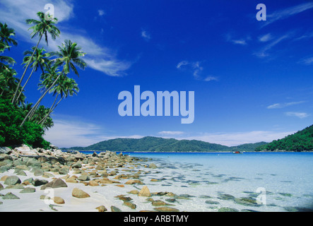 View from Kecil (Little) towards Besar (Big), the two Perhentian Islands, Terengganu, Malaysia Stock Photo