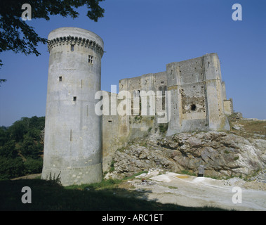 Tower and keep of the castle at Falaise, birthplace of William the Conqueror, Basse Normandie (Normandy), France, Europe Stock Photo