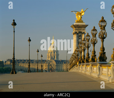 Grand Palais and Petit Palais with the Pont Alexandre III (bridge), Paris, France, Europe Stock Photo