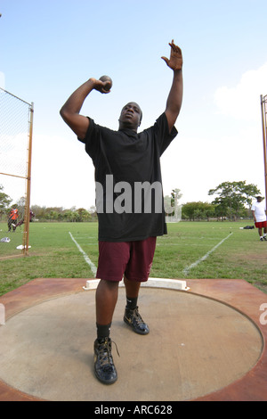 Miami Florida,Tropical Park,Greater Miami Athletic Conference,championships,track and field,sports,performance,entertainment,high school,campus,studen Stock Photo