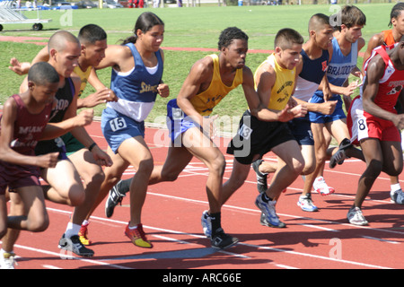 Miami Florida,Tropical Park,Greater Miami Athletic Conference,championships,track and field,sports,performance,entertainment,high school,campus,studen Stock Photo
