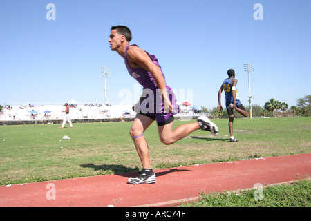 Miami Florida,Tropical Park,Greater Miami Athletic Conference,championships,track and field,sports,performance,entertainment,high school,campus,studen Stock Photo