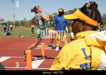 Miami Florida,Tropical Park,Greater Miami Athletic Conference,championships,track and field,sports,performance,entertainment,high school,campus,studen Stock Photo