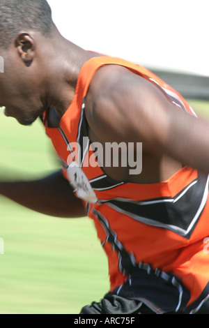 Miami Florida,Tropical Park,Greater Miami Athletic Conference,championships,track and field,sports,performance,entertainment,high school,campus,studen Stock Photo