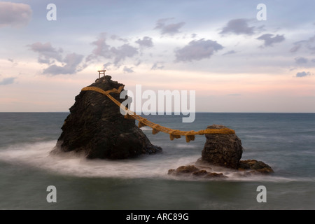 Meoto-Iwa (Wedded Rocks), Futami, Ise-Shima, Chubu, Central Honshu, Japan Stock Photo