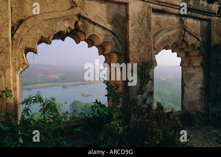 Padam Talao Lake from the palace, Ranthambore National Park, southwest Rajasthan State, India, Asia Stock Photo