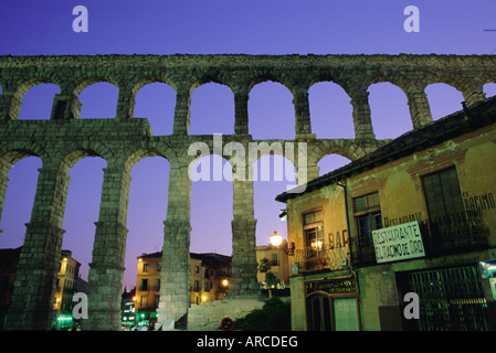 The Roman Aqueduct, Segovia, Castilla y Leon, Spain, Europe Stock Photo
