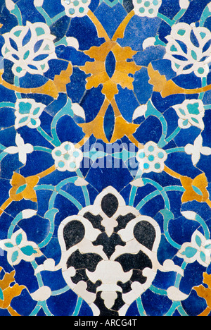 Ceramic detail on Mir-I-Arab madressa (madrasa), Bukhara, Uzbekistan, Central Asia Stock Photo