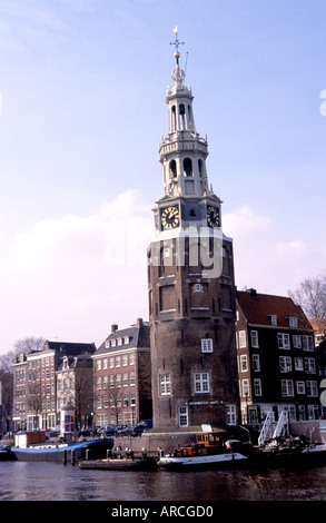 Montebaanstoren Amsterdam Netherlands tower Canal Stock Photo