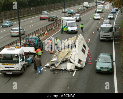 Accident on M4 motorway near the city of Newport South Wales GB