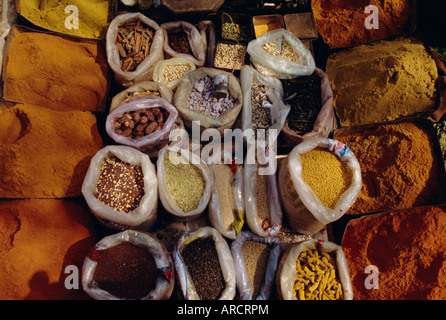 Spices for sale, India, Asia Stock Photo