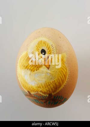 Hand painted Easter egg with chic Stock Photo
