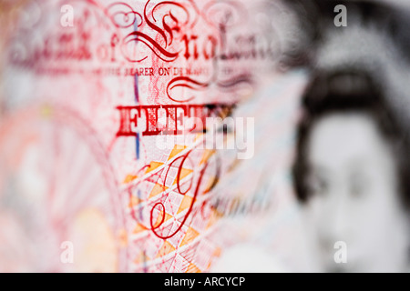 English fifty pound note shallow DOF Stock Photo