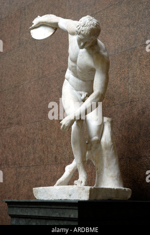 discus thrower discobolus roman copy original alamy marble 5th century greek