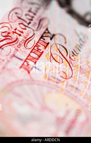 English fifty pound note shallow DOF Stock Photo