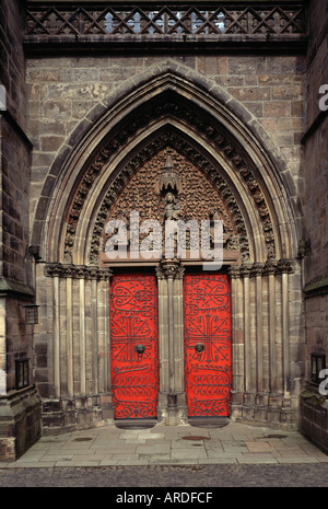 Marburg, Elisabethkirche, Westportal Stock Photo