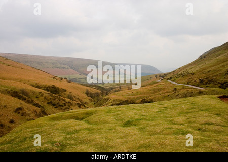 Looking south east from Hay Bluff down the Honddu valley towards Llanthony, S Wales, UK Stock Photo