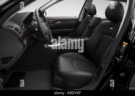 2005 Mercedes-Benz E55 AMG in Black - Front seats Stock Photo