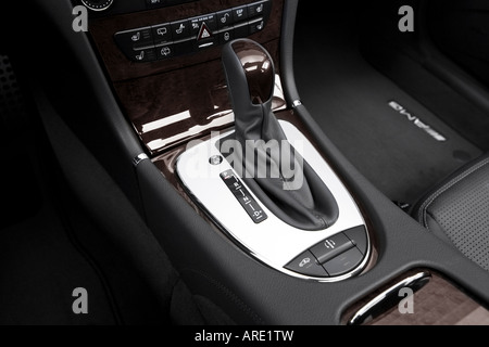 2005 Mercedes-Benz E55 AMG in Black - Gear shifter/center console Stock Photo