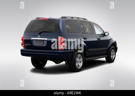 2006 Dodge Durango SLT in Blue - Rear angle view Stock Photo