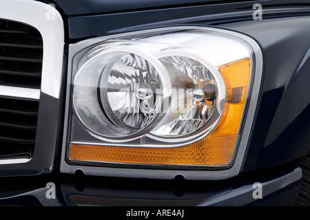 2006 Dodge Durango SLT in Blue - Headlight Stock Photo