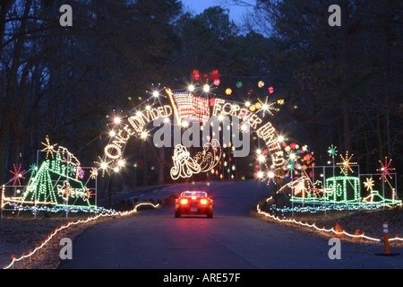 Virginia Newport News Park,recreation,land use,nature,natural,scenery,countryside,ecology,Celebration in Lights,Christmas drive through display sale m Stock Photo