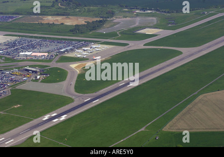 Aerial View Of London Luton Airport Featuring The Runway And The Stock ...